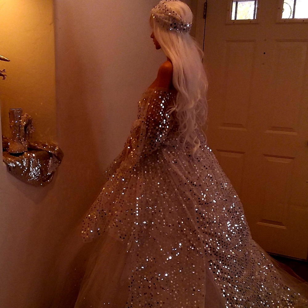 ISOLDE White & Silver Kimono Ballgown Set